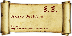 Brczko Belián névjegykártya